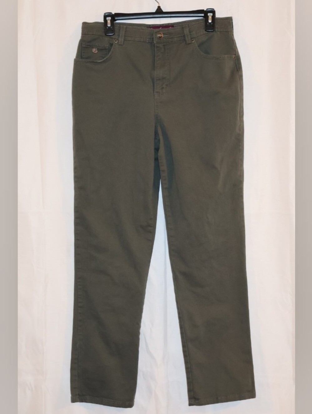 Gloria Vanderbilt Olive Green Amanda Classic High-Rise Tapered/Straight Jeans